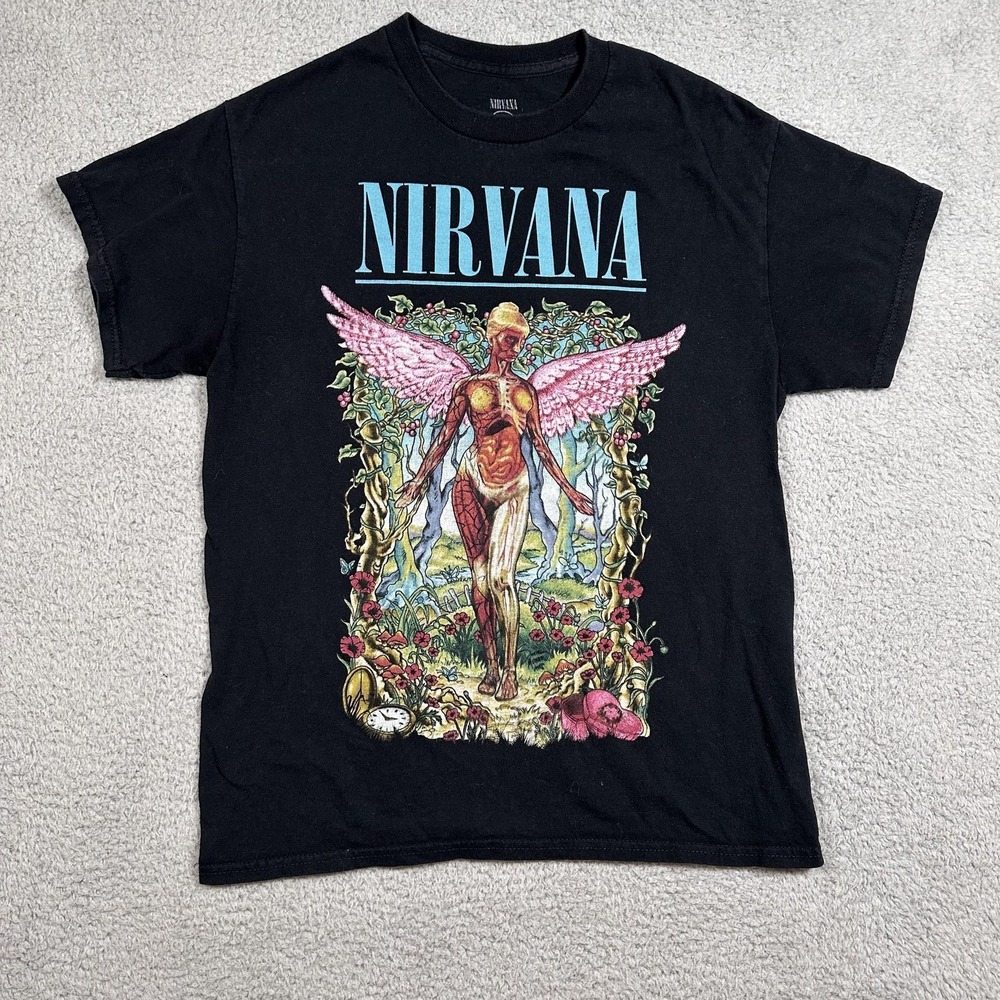 Nirvana Shirt Mens Medium In Utero Angel Graphic Rock Band Tee Spencer Gifts